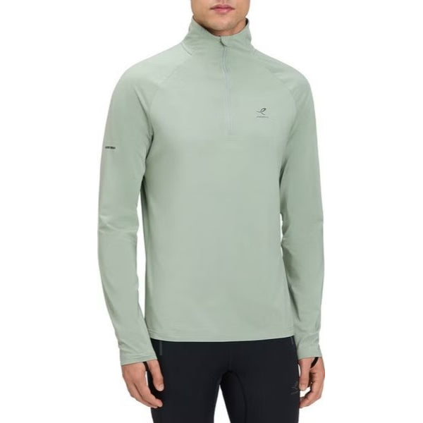 Energetics Carlo Ii M L/S Running T-Shirt For Men, Green Smoke