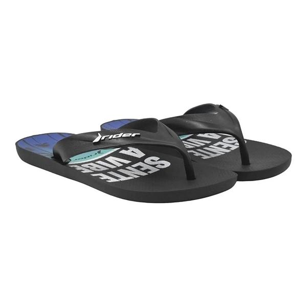 Rider Strike Praia Flip Flop For Men, Black&White&Green