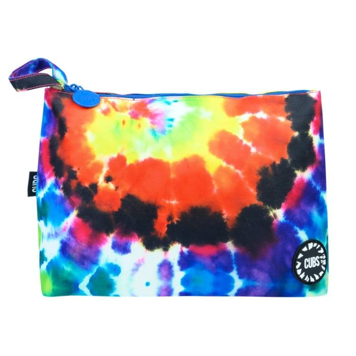 CUBS ALWAYS TANNED TIE DYE LARGE POUCH BAG FOR UNISEX, MULTICOLOR