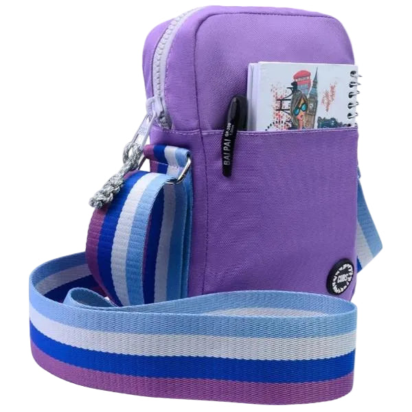 Cubs Cross Body Bag For Unisex, Lilac&Grey