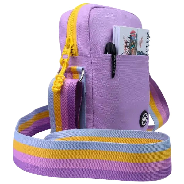 Cubs Cross Body Bag For Unisex, Lilac&Yellow