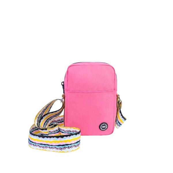 Cubs Cross Body Bag For Unisex, Pink&Black