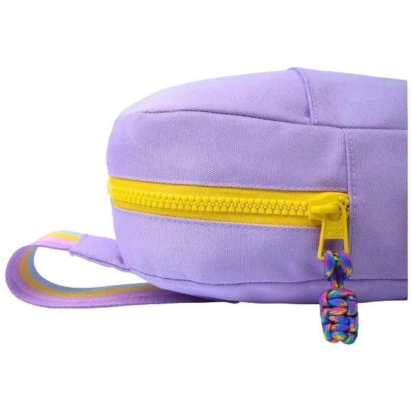 Cubs Sling 2 Front Pocket Cross Bag For Unisex, Lilac&Yellow