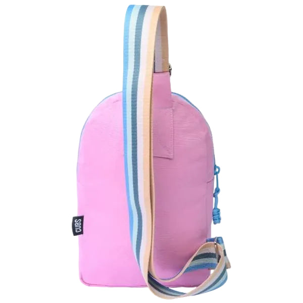Cubs Sling 2 Front Pocket Cross Bag For Unisex, Light Pink