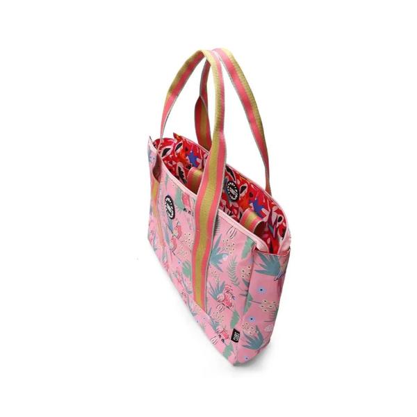 Cubs Pinkish Flowers Double Face Tote Bag For Unisex