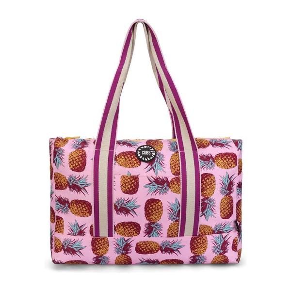 Cubs Lilac Pigon Forest And Pineapples Double Face Tote Bag For Unisex