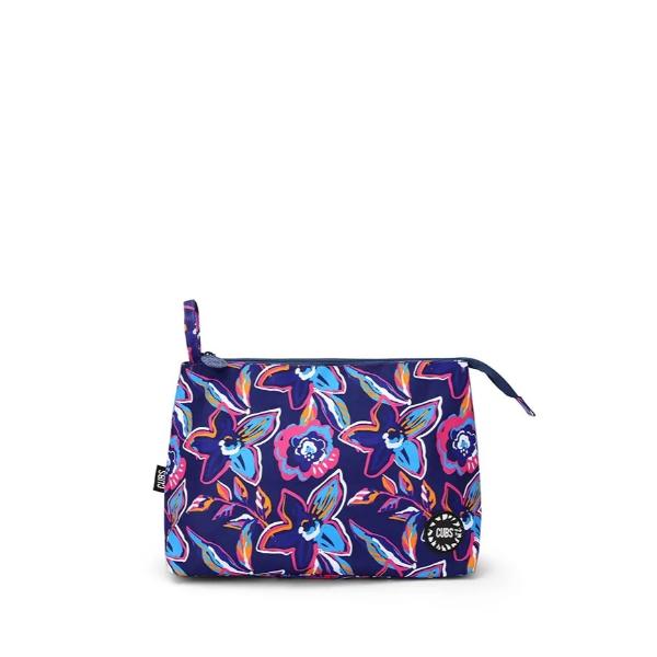 Cubs Navy Flowers Large Pouch For Unisex