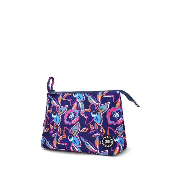 Cubs Navy Flowers Large Pouch For Unisex