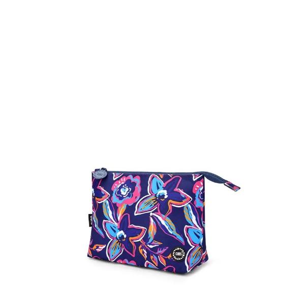 Cubs Navy Flowers Medium Pouch For Unisex