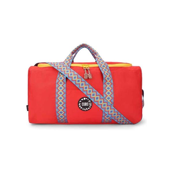 Cubs Flame Red Weekender Duffel Hand Bag 63 L For Unisex