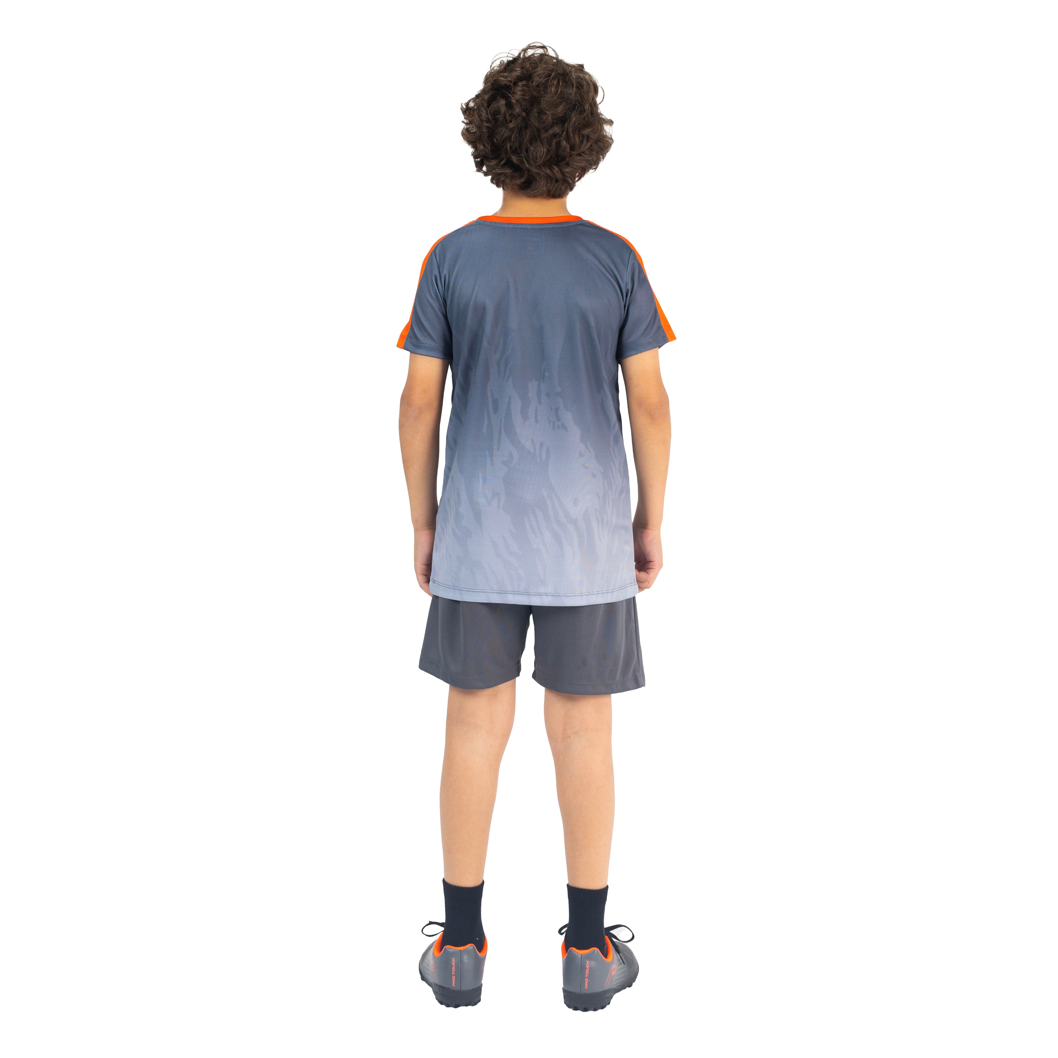 مجموعة كرة قدم رياضية للأطفال، رمادية وبرتقالية