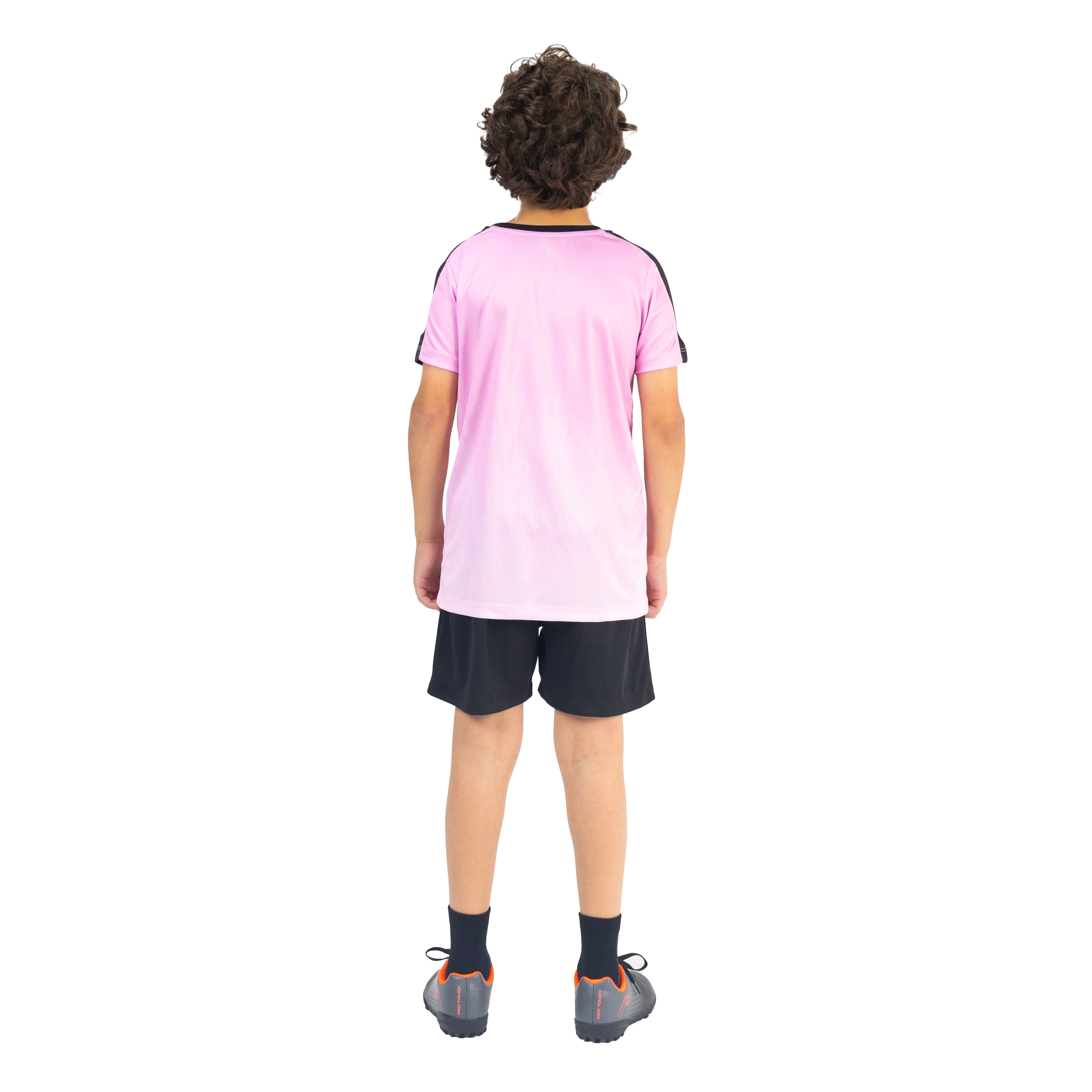 طقم كرة قدم تدريبي للأطفال، وردي وأسود