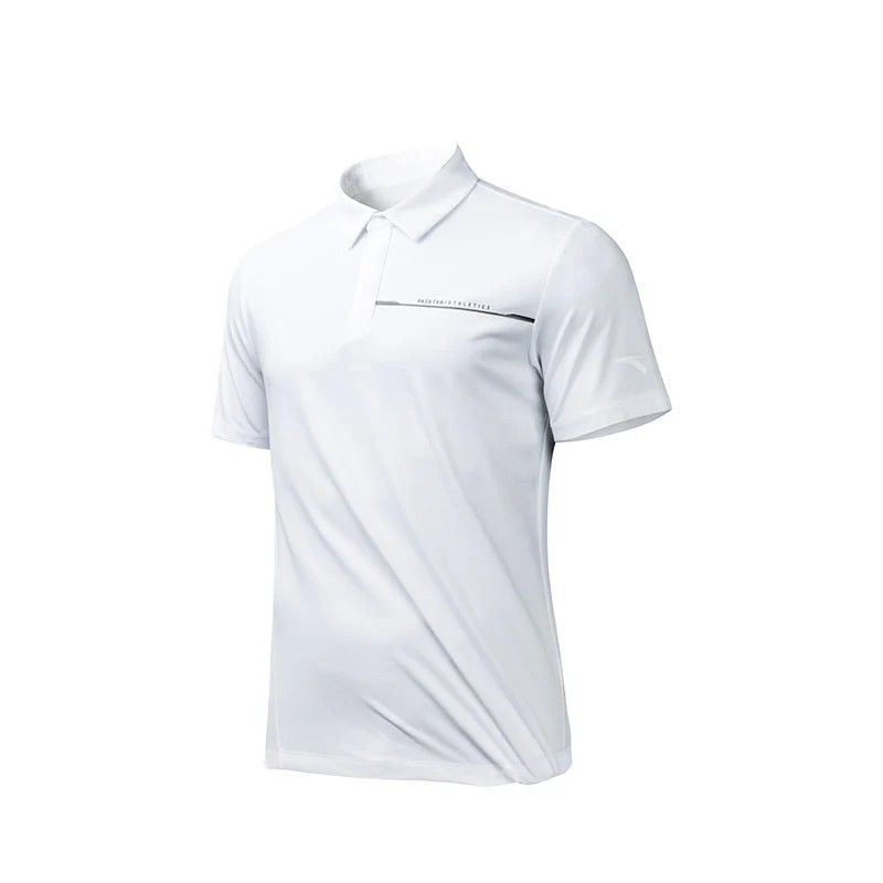 Anta Fitness Ss Polo T-Shirt For Men, White