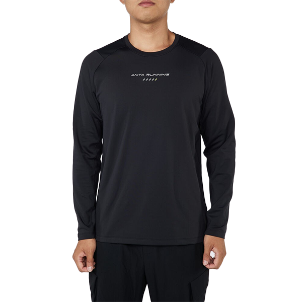 Anta Running Ls T-Shirt For Men, Black
