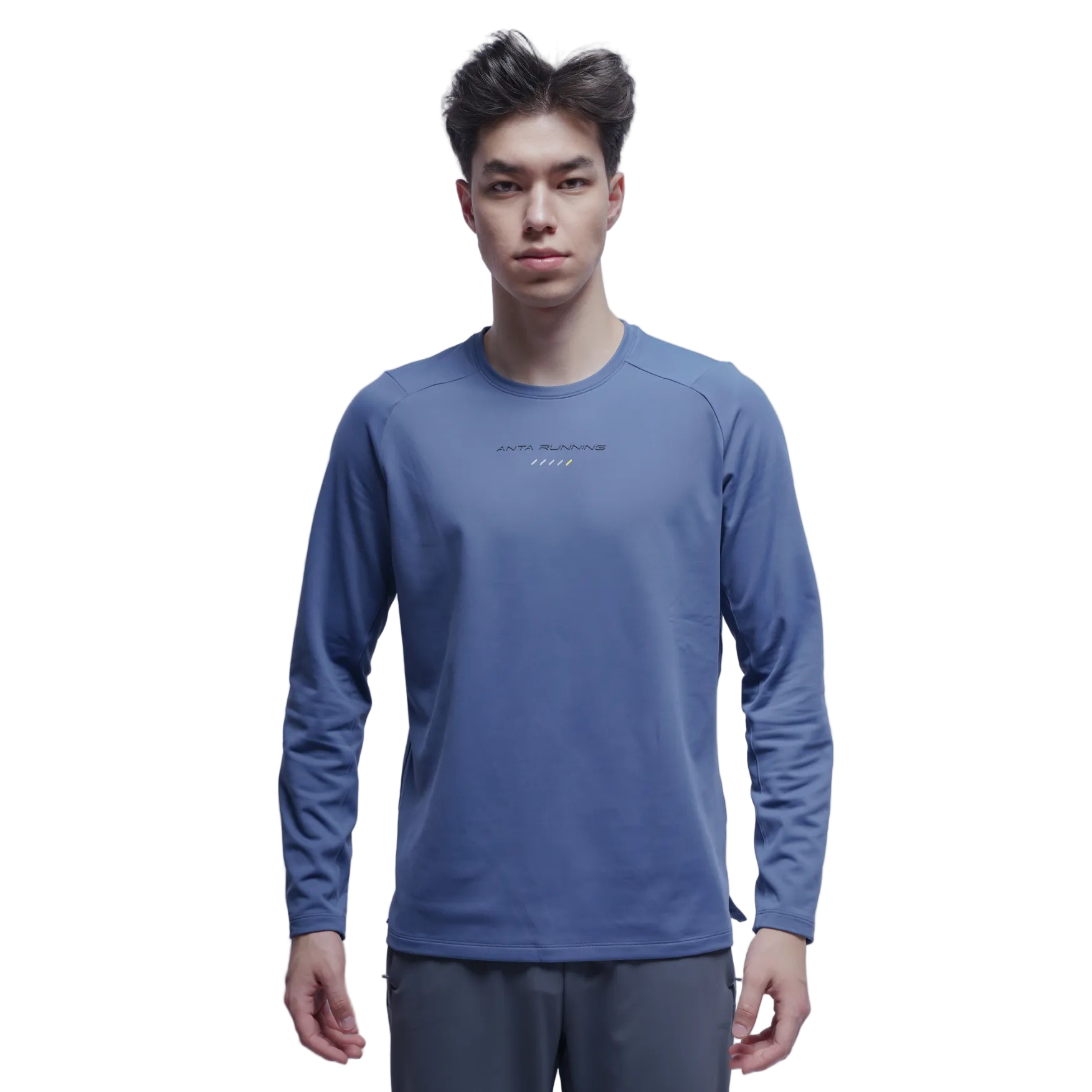 Anta Running Ls T-Shirt For Men, Blue