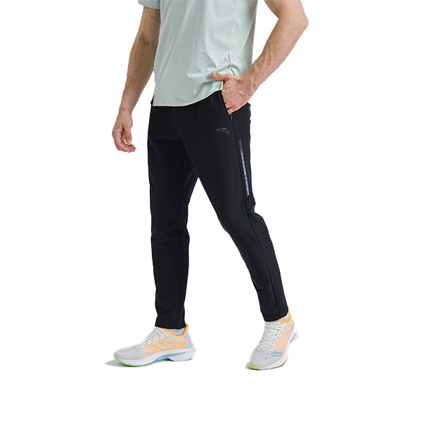 Anta Running Woven Track Pants For Men, Black