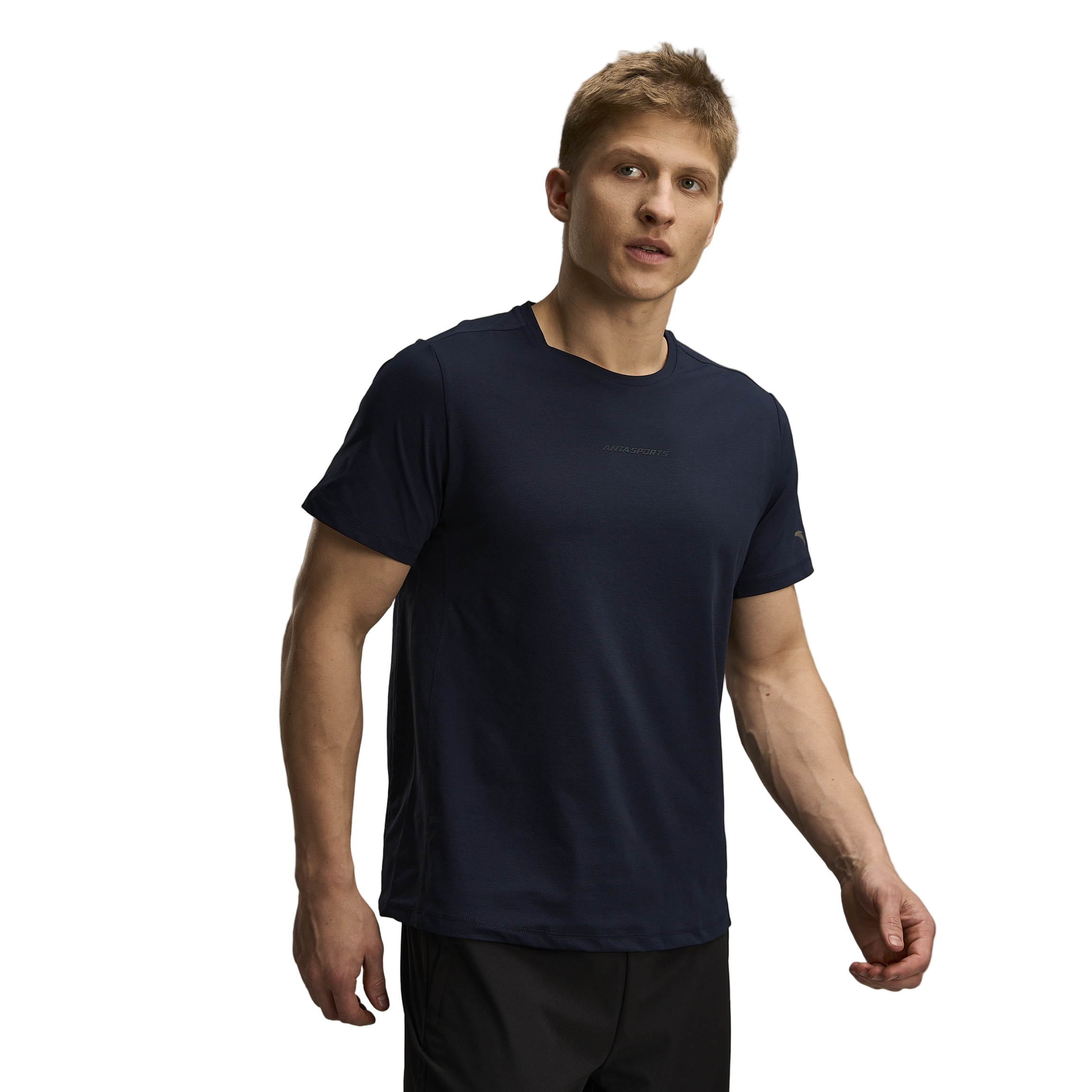Anta Fitness Ss T-Shirt For Men, D.Blue