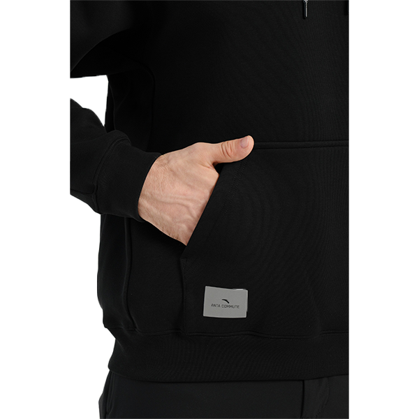 Anta Fitness Hooded Sweatshirt For Men, Black