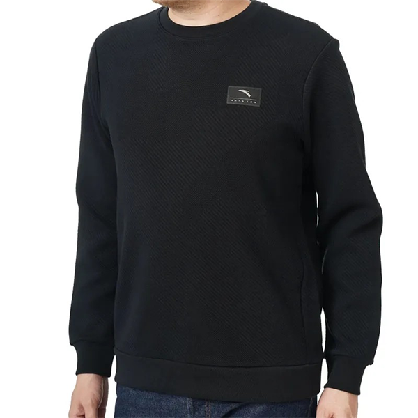 Anta Fitness Sweatshirt For Men, Black