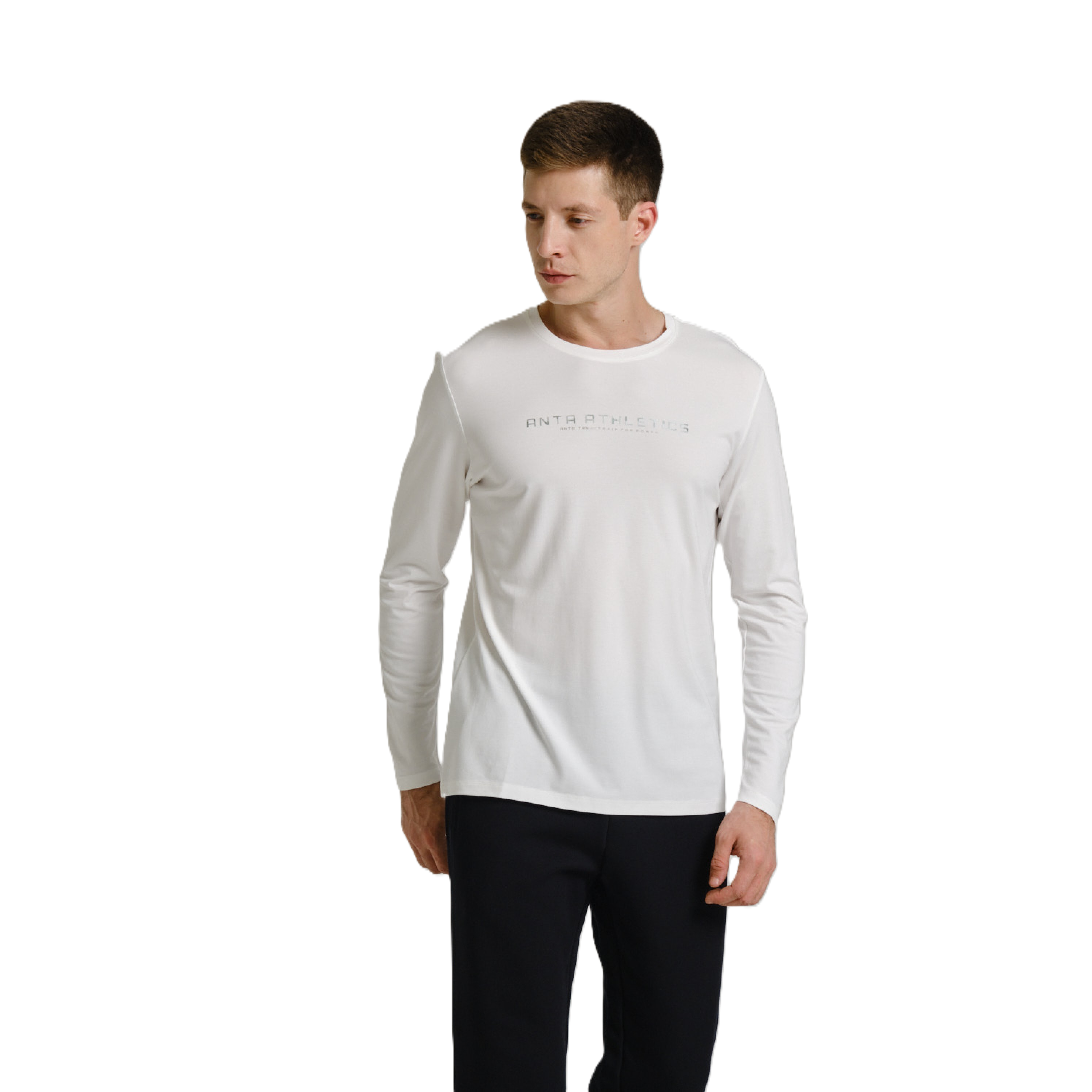 Anta Ls Fitness T-Shirt For Men, Paper White
