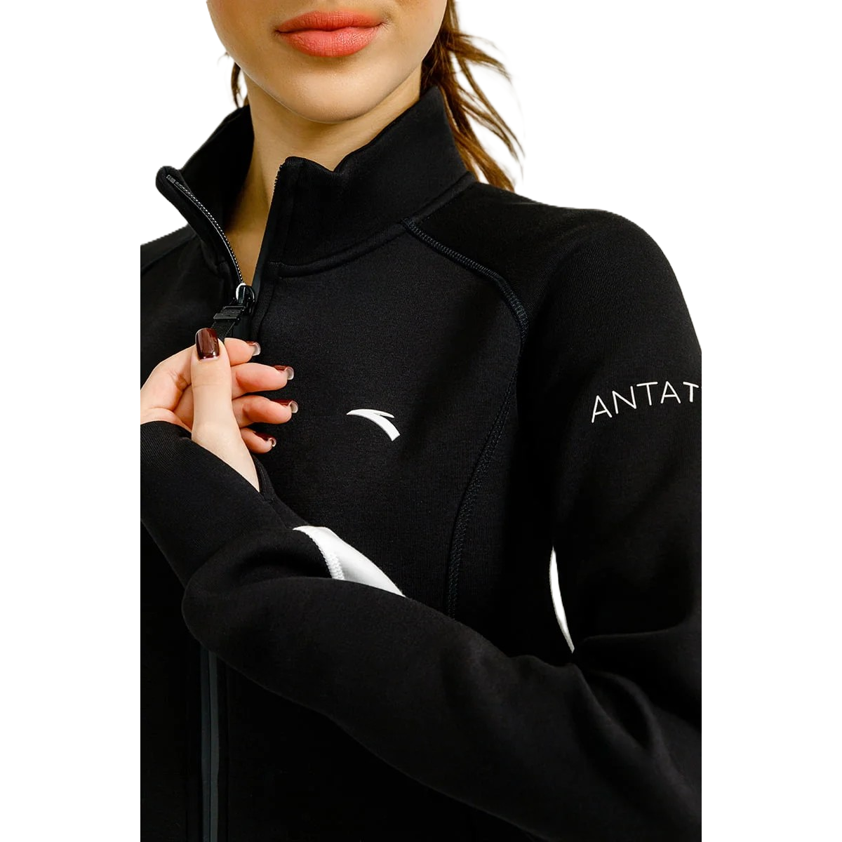 Anta Fitness Knit Track Top For Women, Black