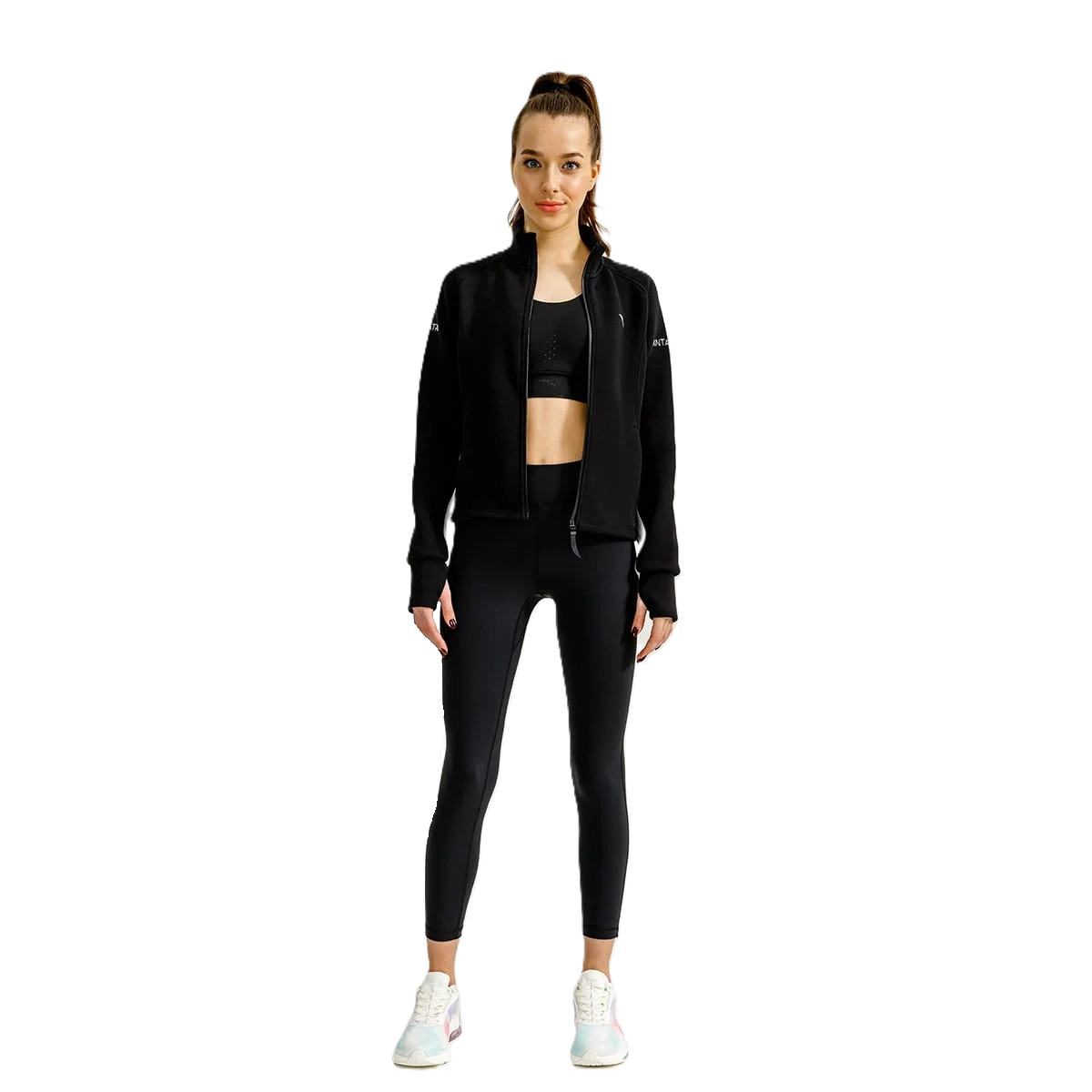 Anta Fitness Knit Track Top For Women, Black