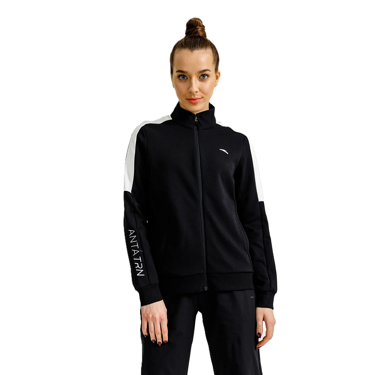 Anta Fitness Knit Track Top For Women, Black