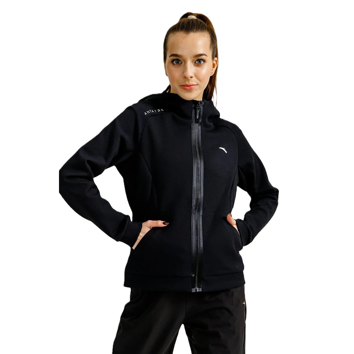 Anta Fitness Knit Track Top For Women, Black