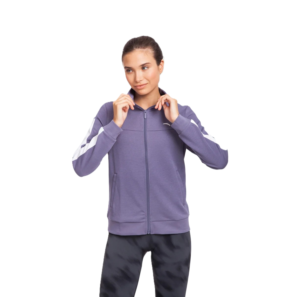 Anta Fitness Knit Track Top For Women, Purple