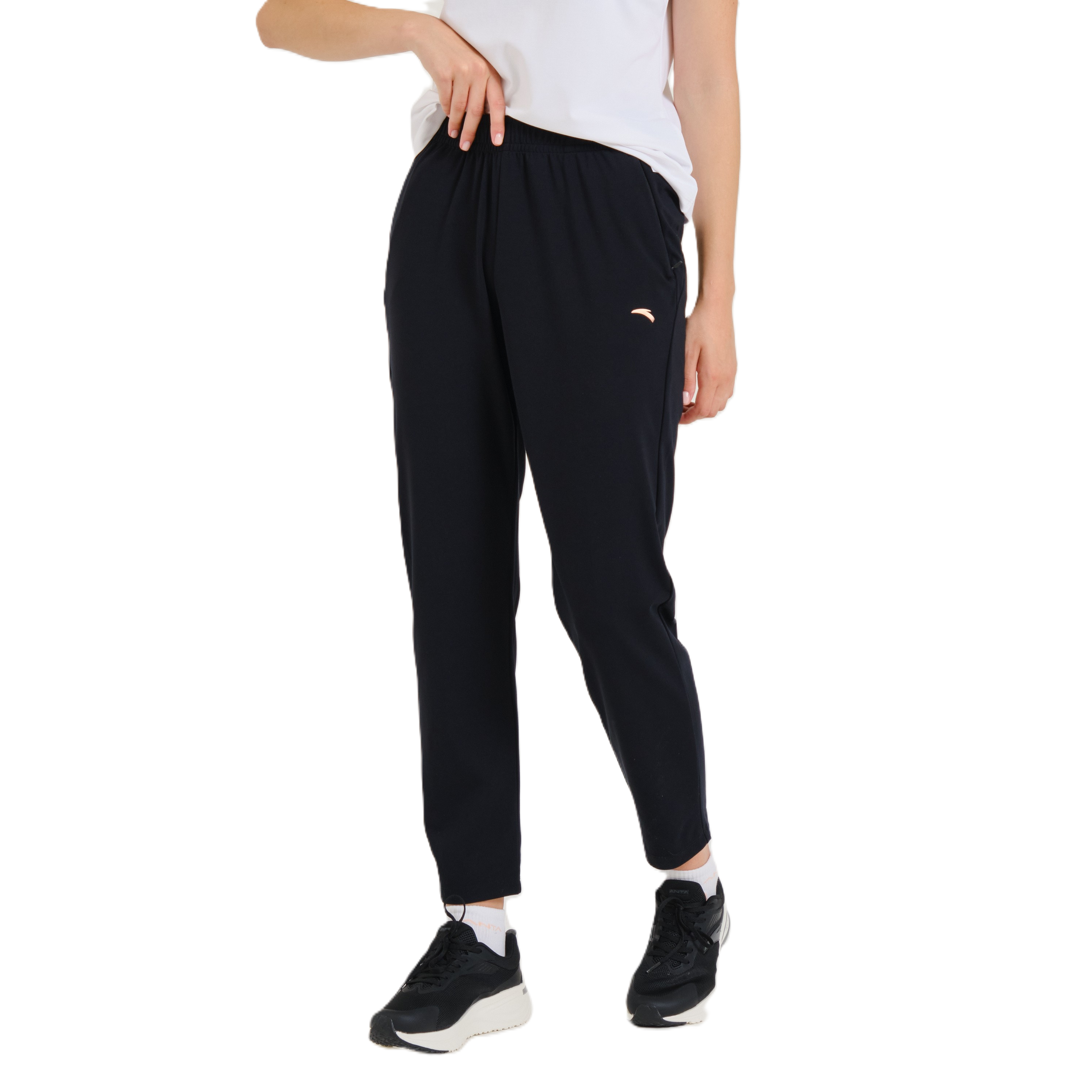 Anta Fitness Knit Track Pants For Women, Black