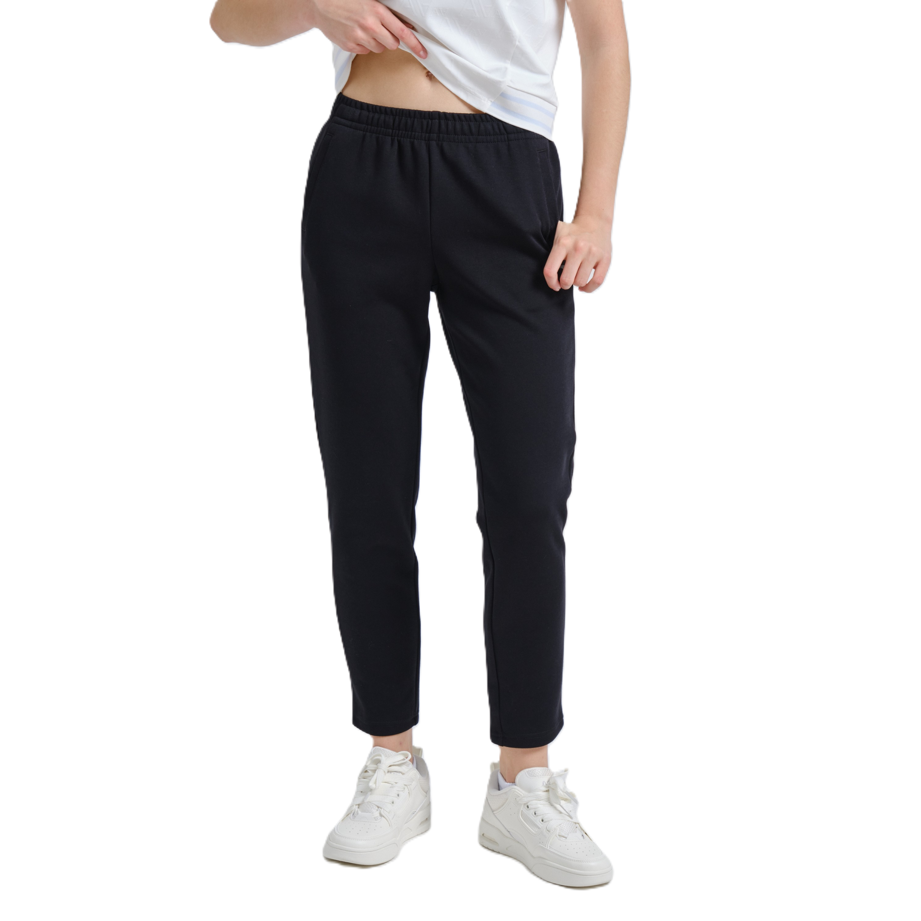 Anta Fitness Knit Track Pants For Women, Black