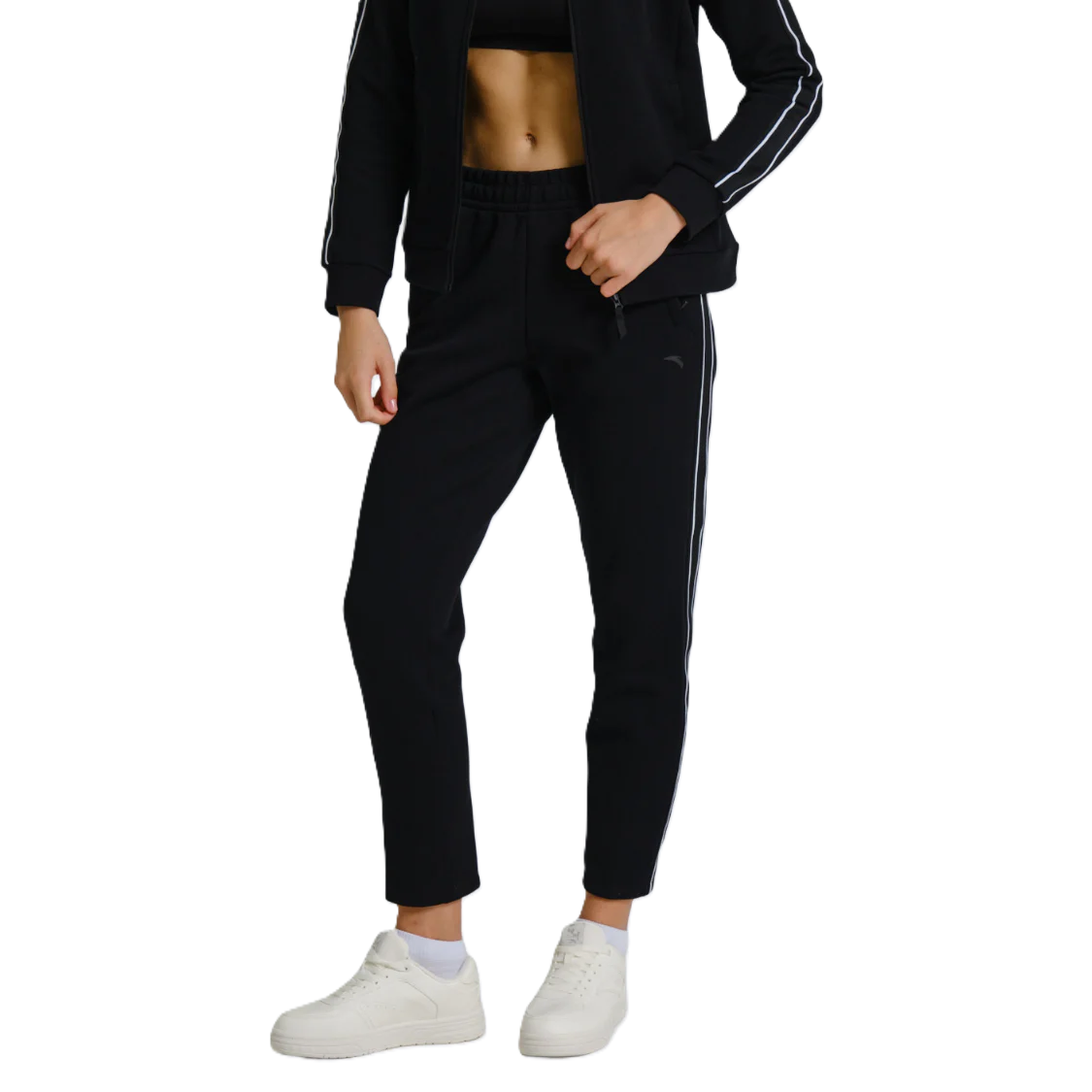 Anta Fitness Track Pants For Women, Black