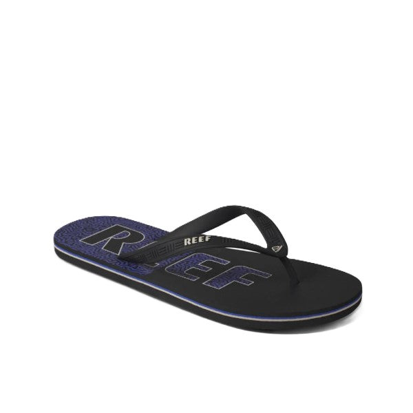 Reef Seaside Prints Coral Flip Flops For Men, Black&Blue