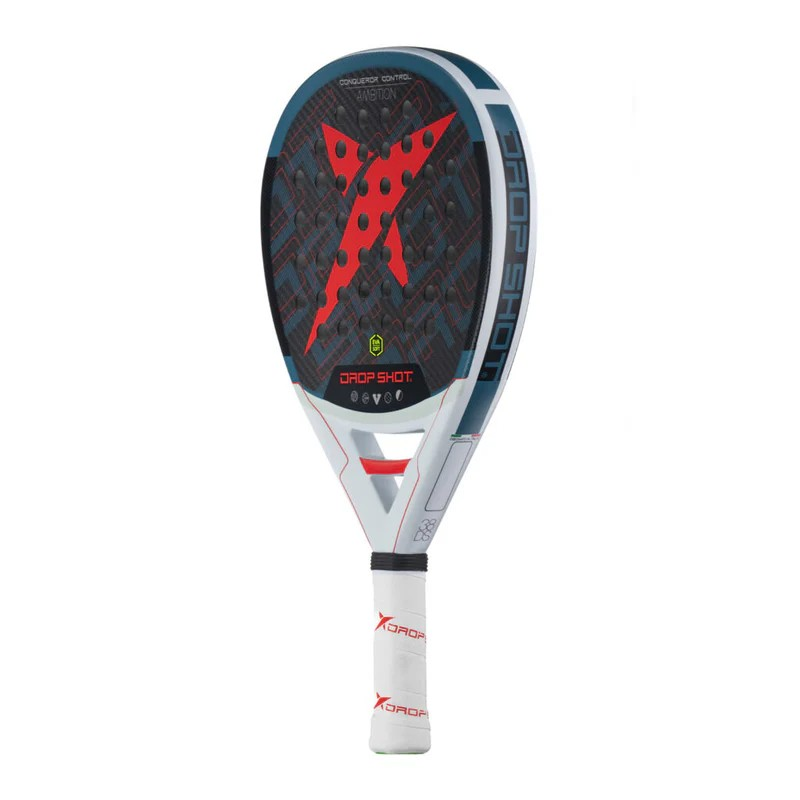 Drop Shot Pala Conqueror Control (Jmd) Padel Racket For Unisex, White&Red&Black