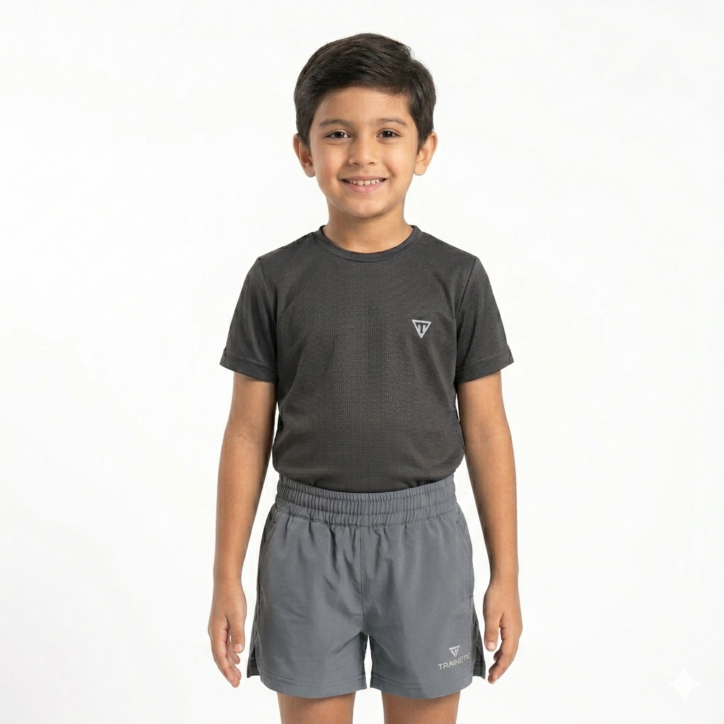 Trainetic Fitness Short For Boys, Grey