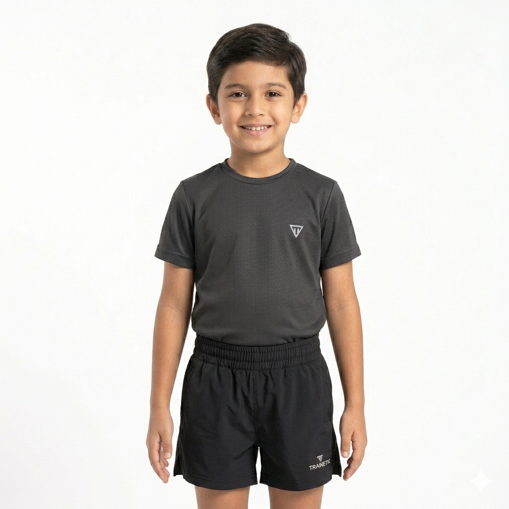 Trainetic Fitness Short For Boys, Black