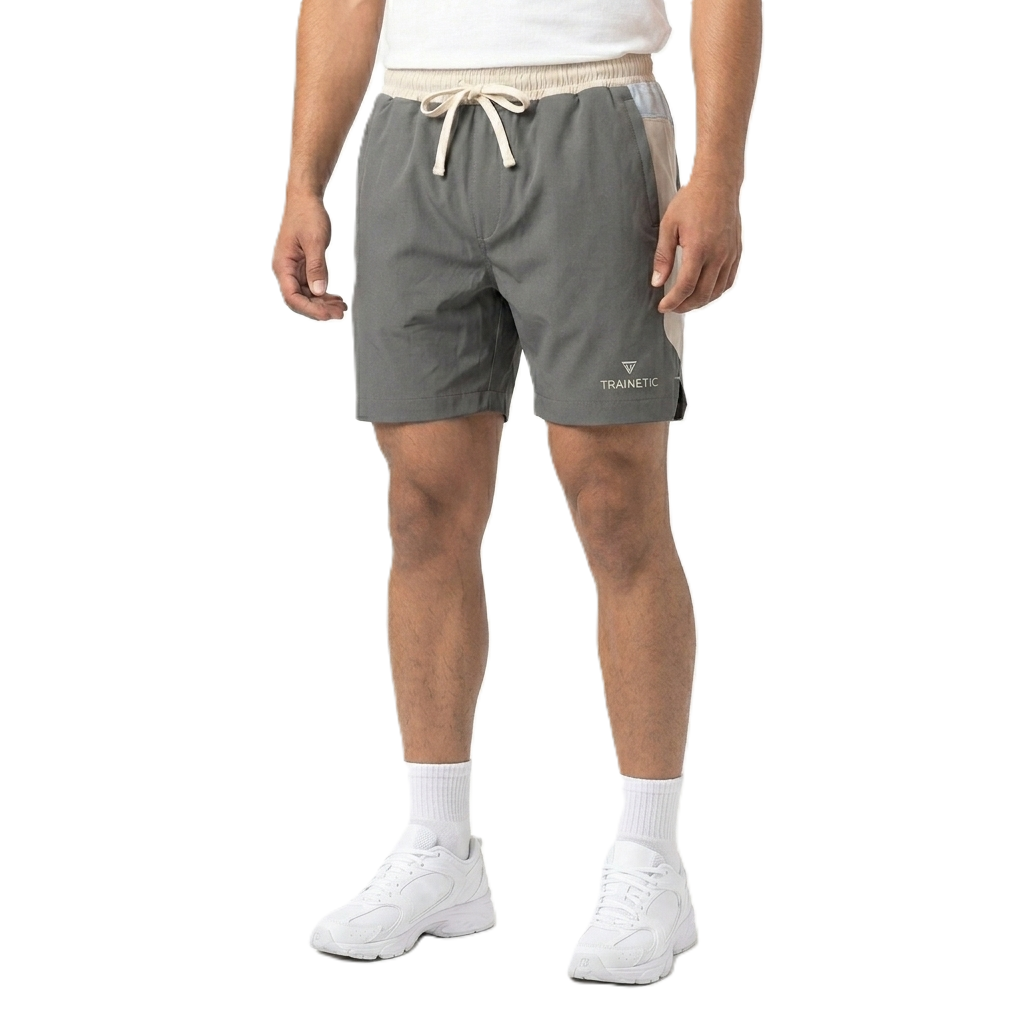 Trainetic Fitness Short For Men, Grey&Beige