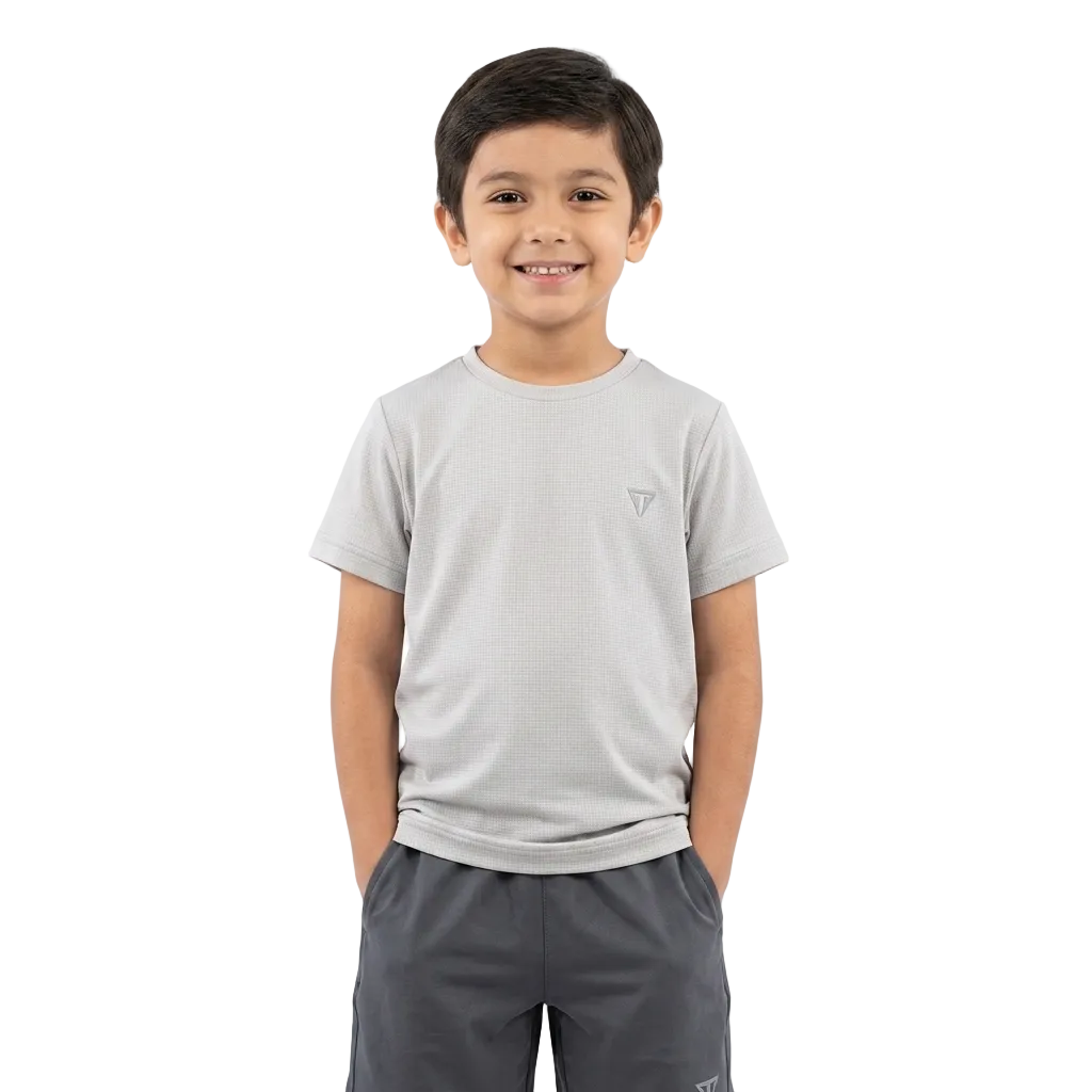 Trainetic Fitness T-Shirt For Boys, Light Grey