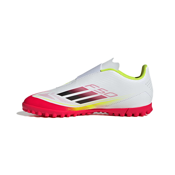 Adidas F50 Club Vel Tf J Tartan Shoes For Boys, Cloud White & Core Black & Solar Yellow