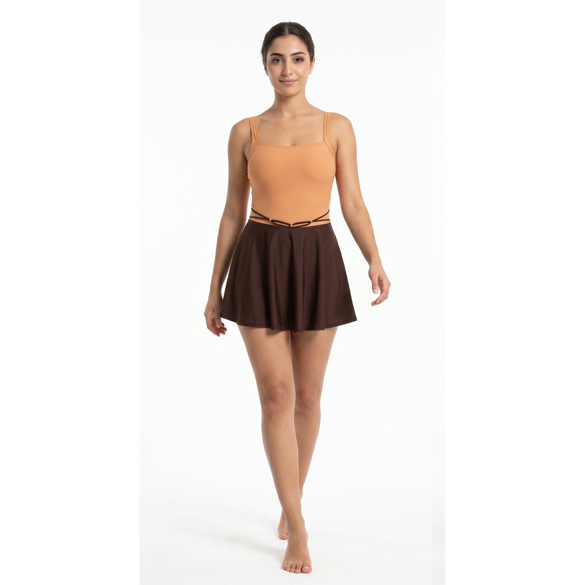 Aerobird One Piece Dress For Women, Orange&Brown