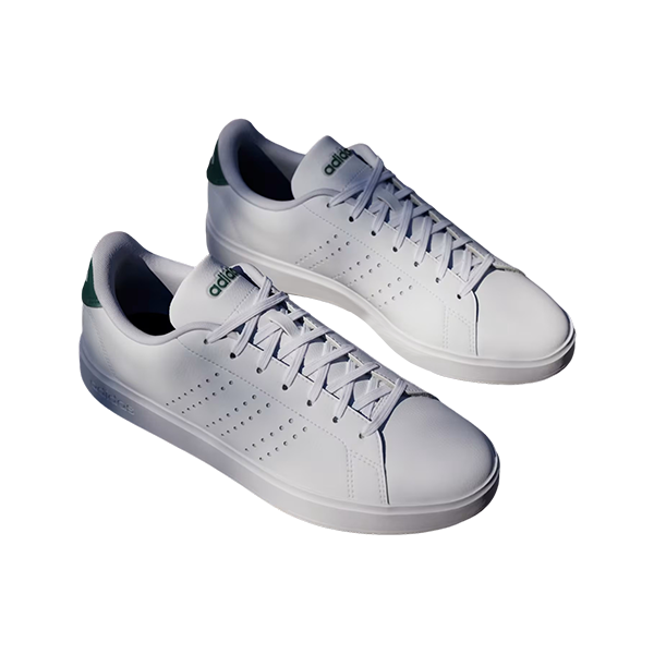Adidas Advantage 2.0 Lifestyle Shoes For Men, Cloud White & Core Black & Collegiate Green