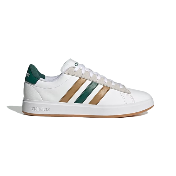 Adidas Grand Court 2.0 Lifestyle Shoes For Men, Cloud White & Bronze Strata & Collegiate Green