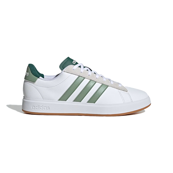 Adidas Grand Court Lifestyle Shoes For Men, Cloud White Silver Green Collegiate Green