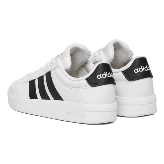 Adidas Grand Court 3.0 J Lifestyle Shoes For Boys, White & Black