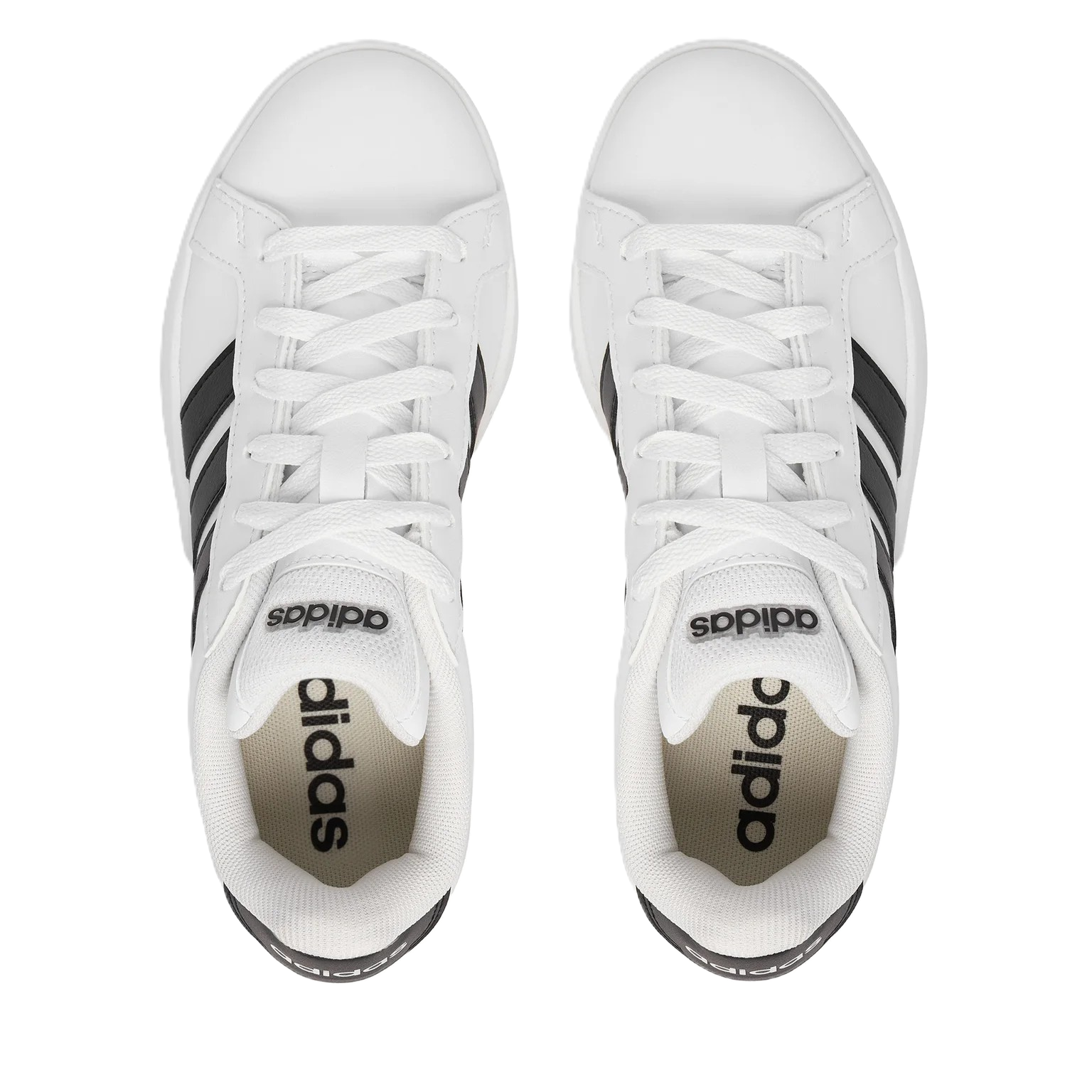 Adidas Grand Court 3.0 J Lifestyle Shoes For Boys, White & Black