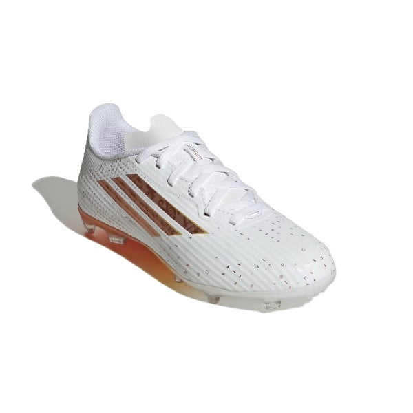 Adidas F50 League Fg/Mg J Fg Shoes For Boys, White&Gold