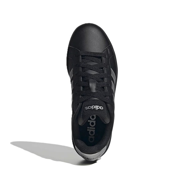 Adidas Grand Court 3.0 J Lifestyle Shoes For Boys, Black&Silver