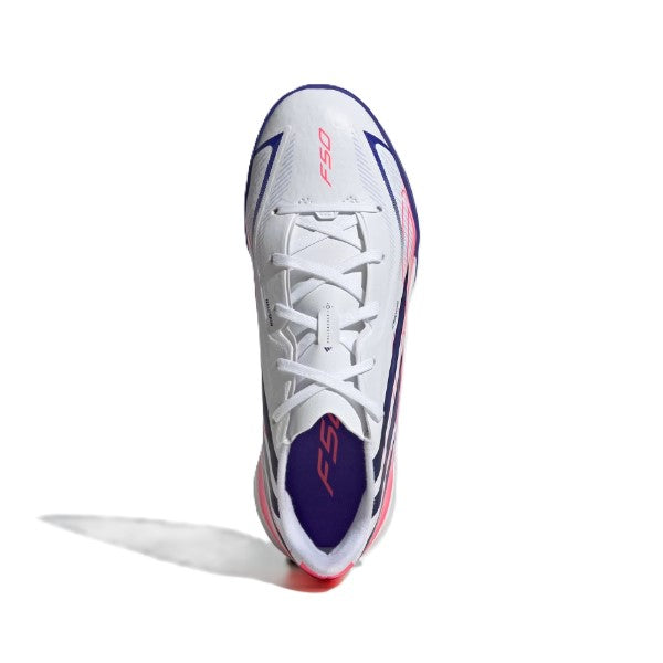 Adidas F50 Hyperfast League Tf J Tartan Shoes For Boys, White&Purple
