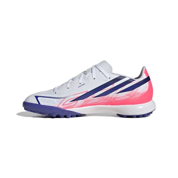Adidas F50 Hyperfast League Tf J Tartan Shoes For Boys, White&Purple