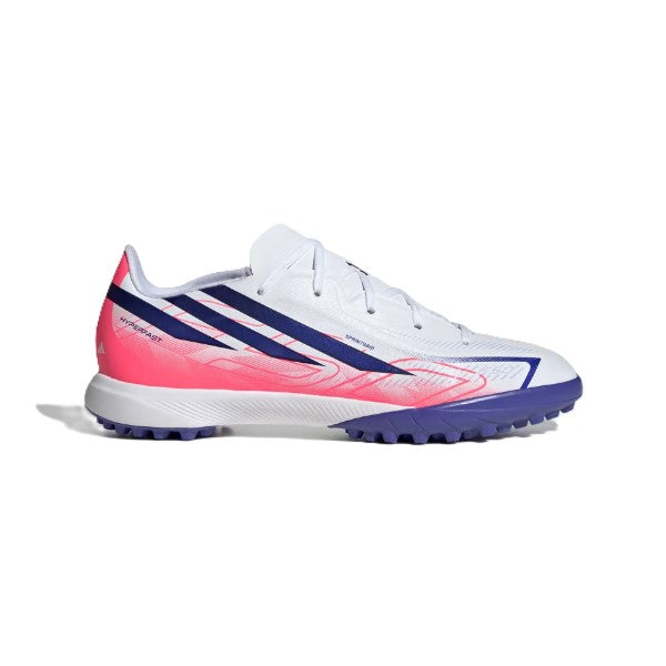 Adidas F50 Hyperfast League Tf J Tartan Shoes For Boys, White&Purple